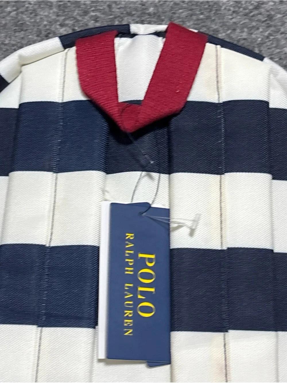 Polo Ralph Lauren Bear Football Navy White Striped Backpack Laptop Sleeve